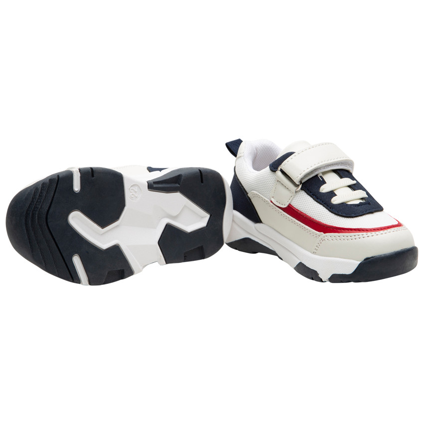 Baskets basses contrastées à semelle compensée 