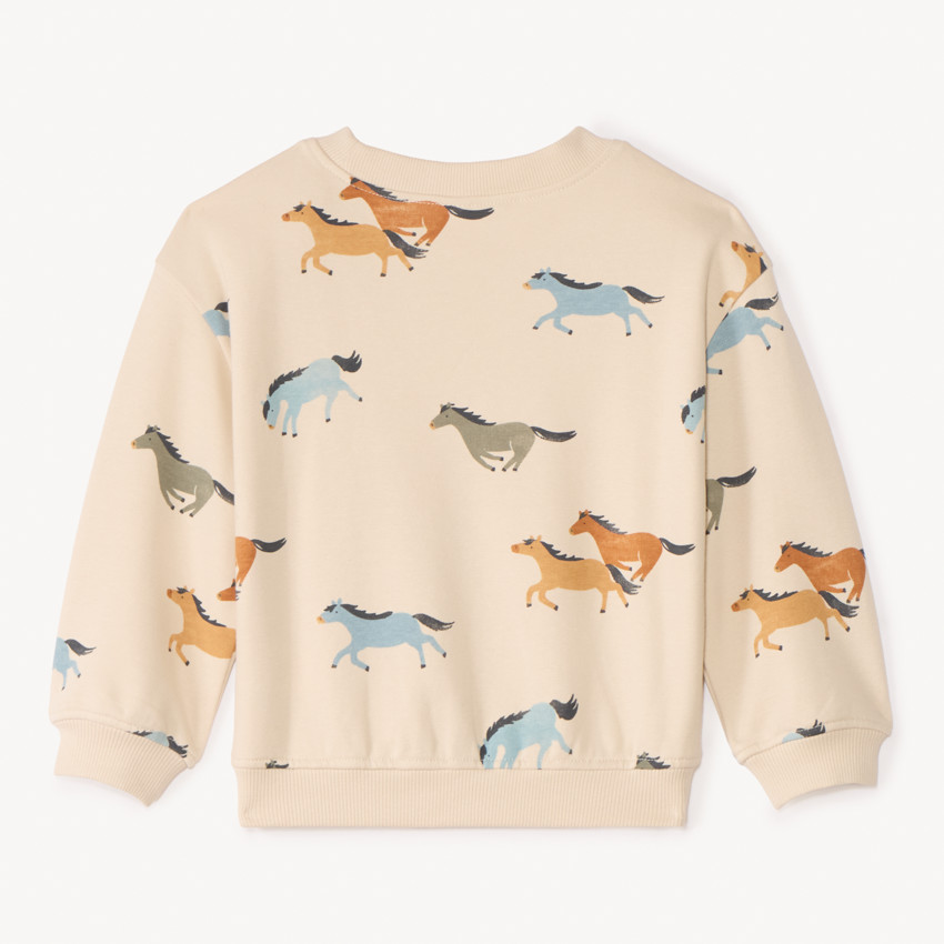 Oversized sweatshirt met paardenprint voor baby jongens 