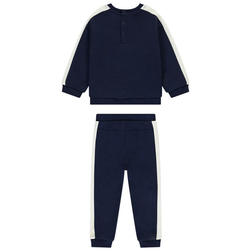 Joggingensemble fleece met zeilbootprint voor baby jongen 