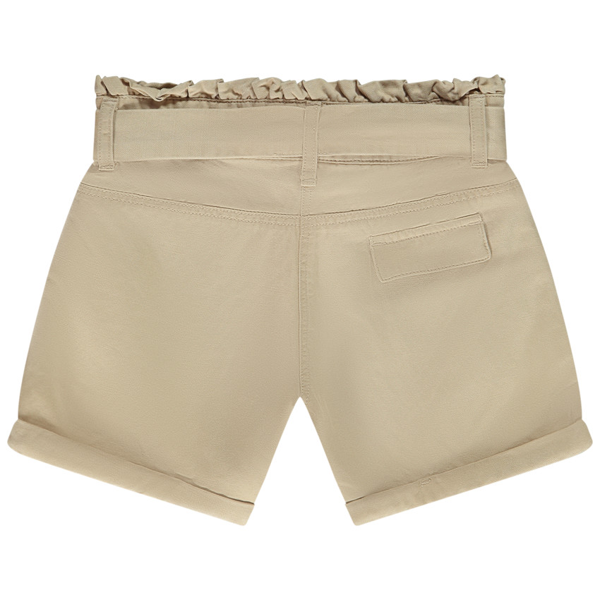 Effen short met strikceintuur voor meisjes 