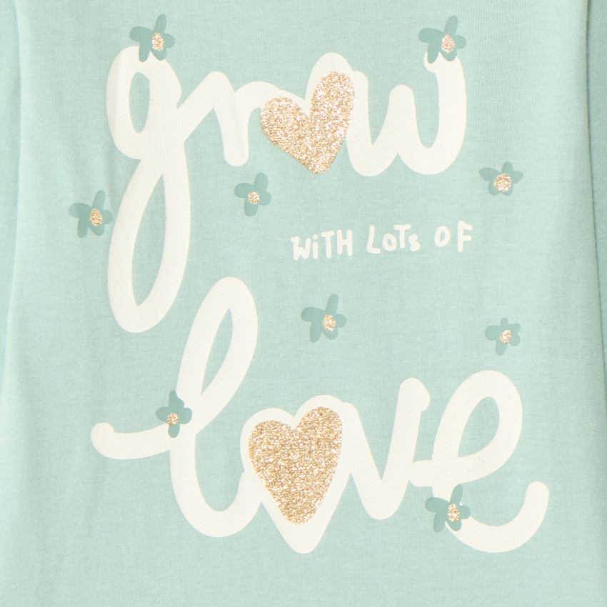 T-shirt manches longues bébé fille print pailleté fantaisie 