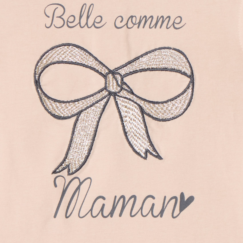 T-shirt manches courtes à broderie dorée pour bébé fille 