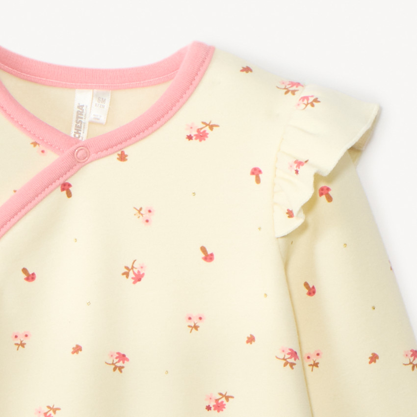 Dors-bien imprimé fleurs pour bébé fille avec ouvertures différentes selon l'âge 