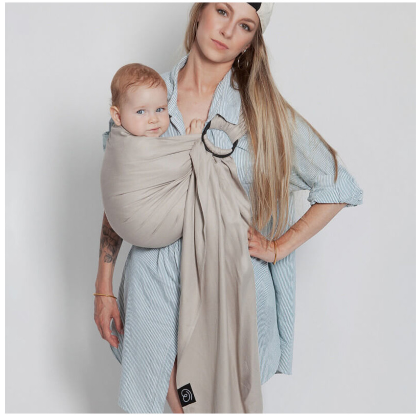 Écharpe de portage tissée sans nœud Sling or blanc 