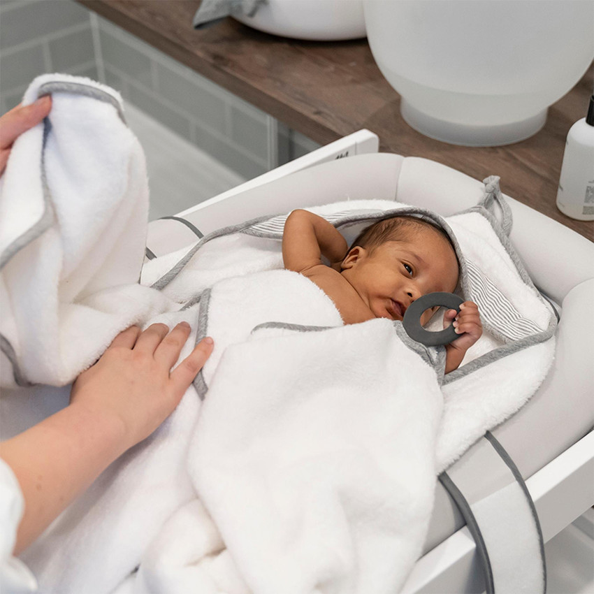 Badcape XL met bijtring Dry'n Play White 