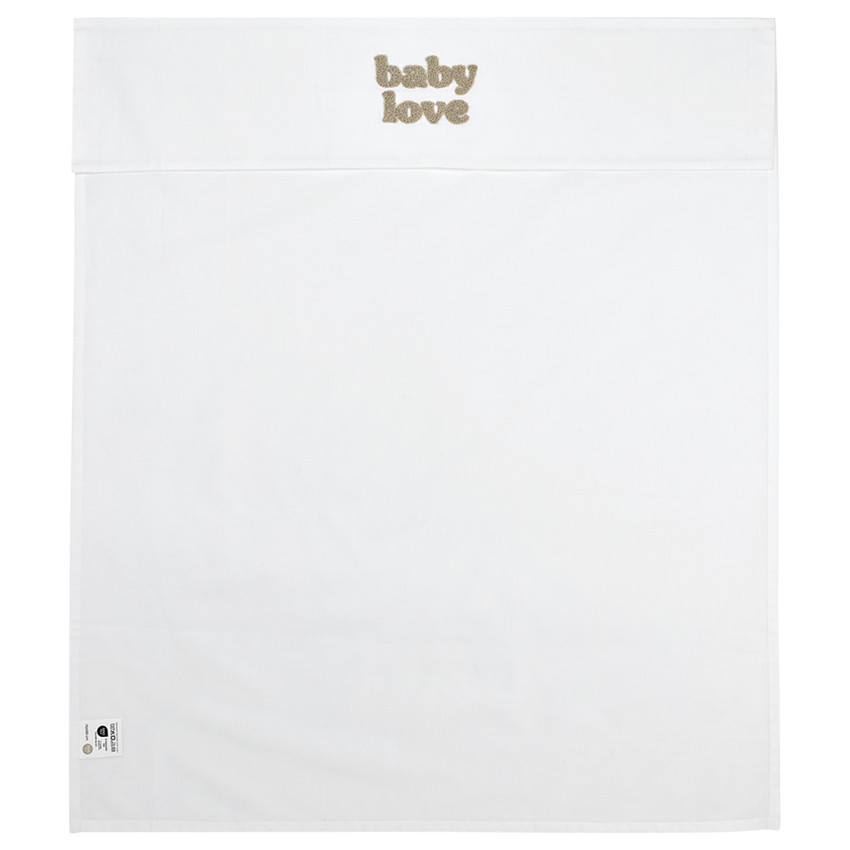 Drap berceau appliqué "Baby love" 75x100 Sand Melange 