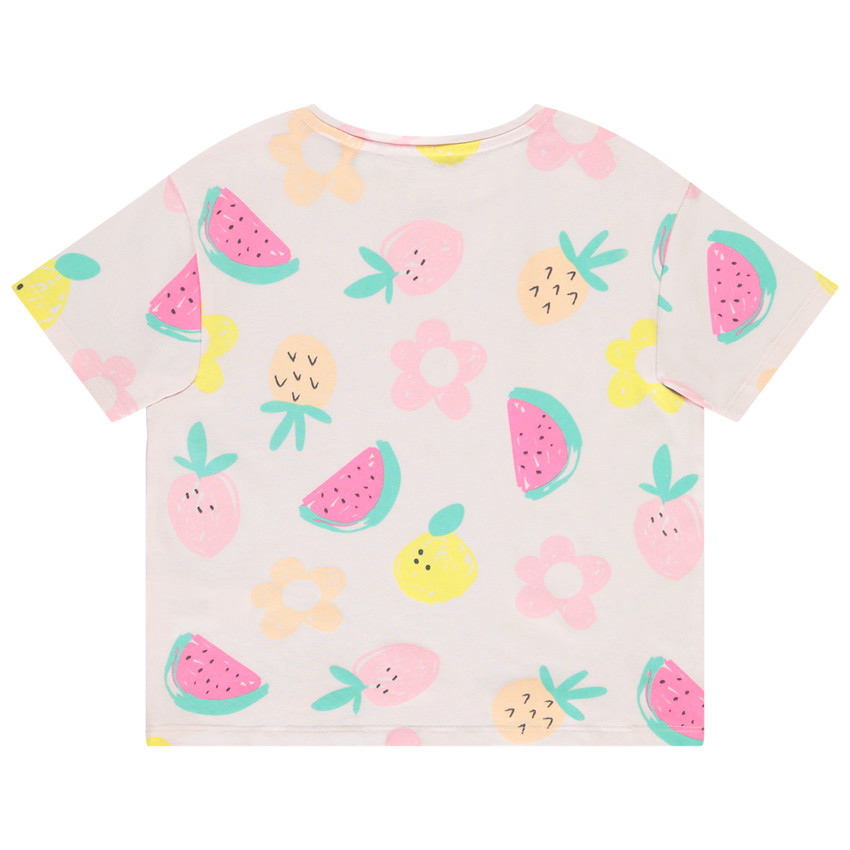 T-shirt manches courtes imprimé fantaisie pour fille 