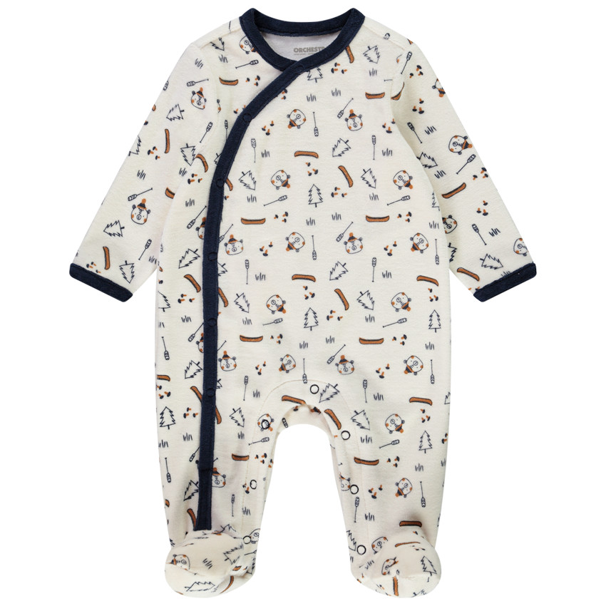 Lot de 2 dors-bien en velours print ourson pour bébé garçon 