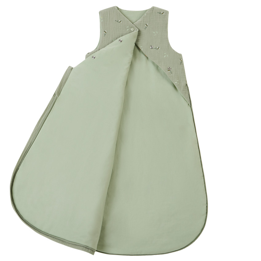 Gigoteuse brodée en double gaze TOG 2 Promenade Bucolique vert 