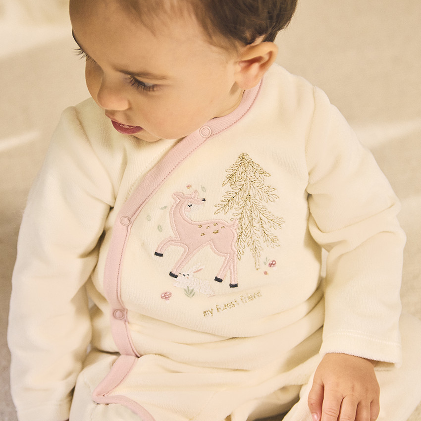 Pyjama in fantasie fluweel met bijpassend knuffel doudou voor meisjes 