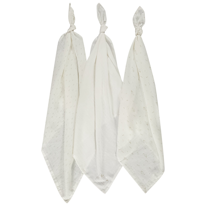 Lot de 3 langes en gaze de coton pour bébé 