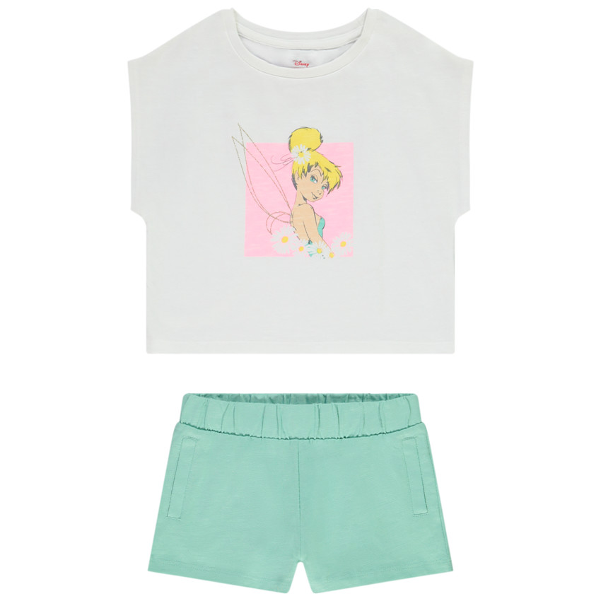 Ensemble court 2 pièces print Fée Clochette Disney pour fille 