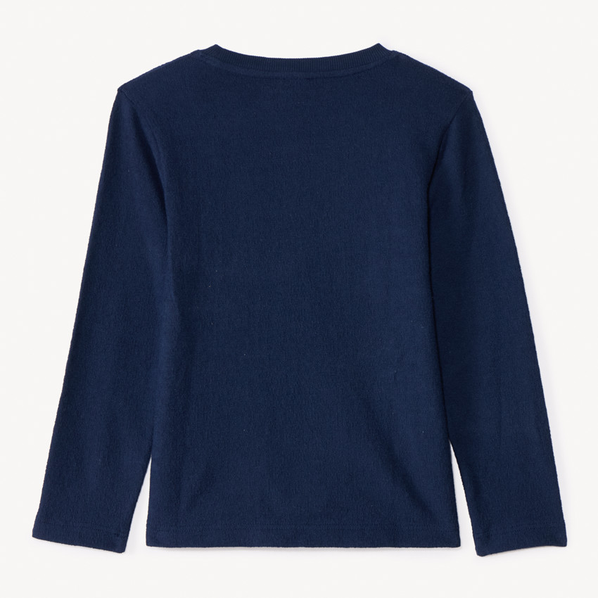 T-shirt manches longues uni à broderies fantaisies garçon 