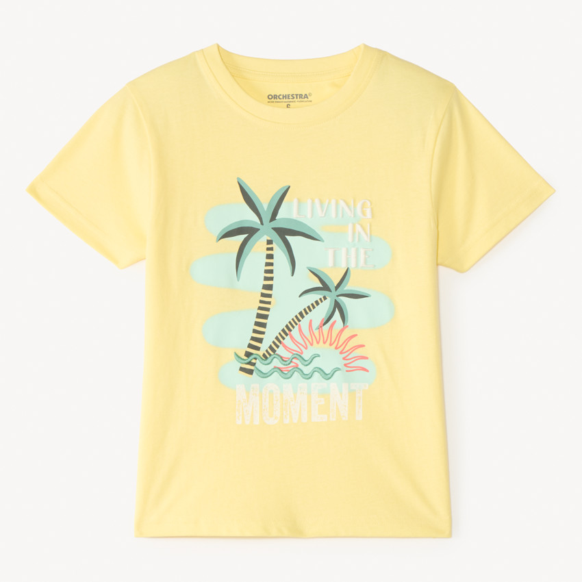 T-shirt manches courtes print fantaisie palmier garçon 