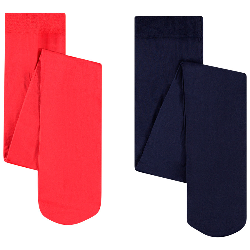 Lot de 2 collants fin unis pour enfant fille 