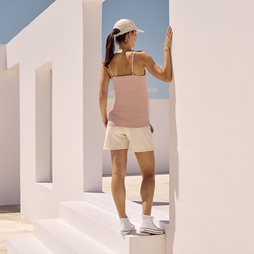 Fleece short met effen smockeffect voor vrouwen 