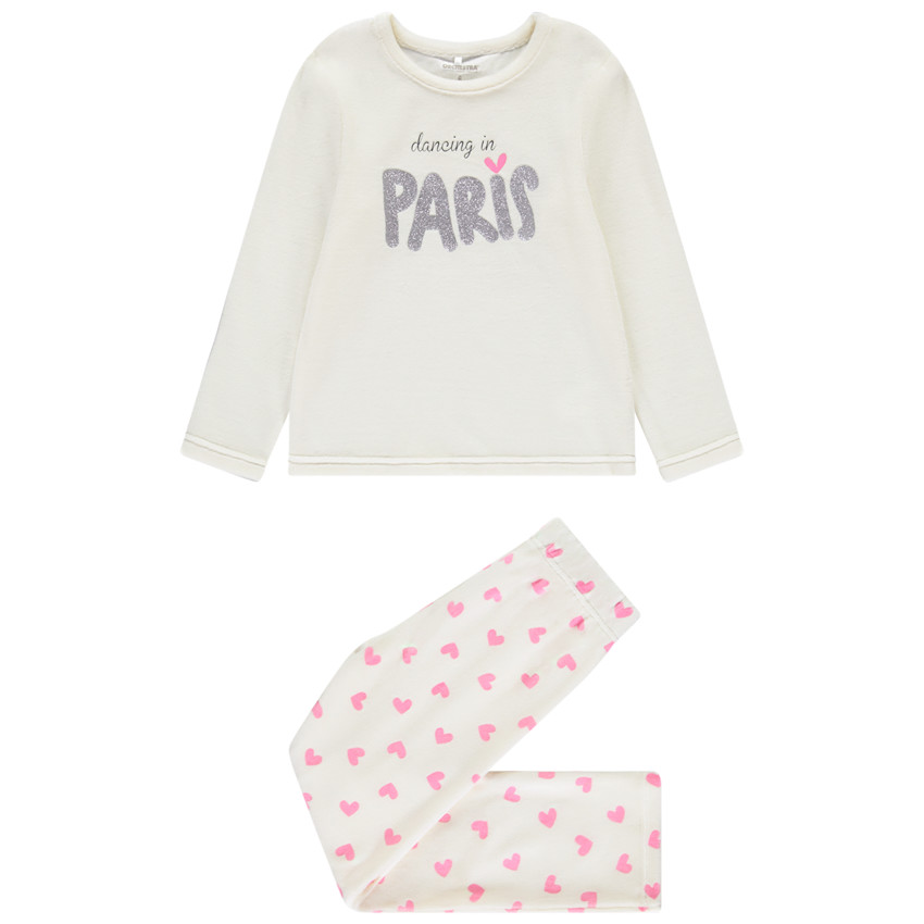 Set pyjama 2 pièces en velours fantaisie pour fille  