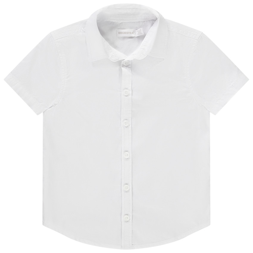 Chemise manches courtes blanche en coton 