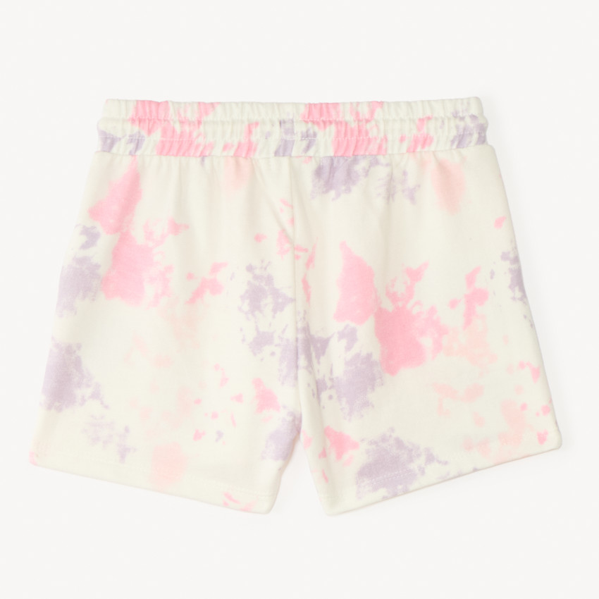 Fleece short met tie-dye effect meisjes 