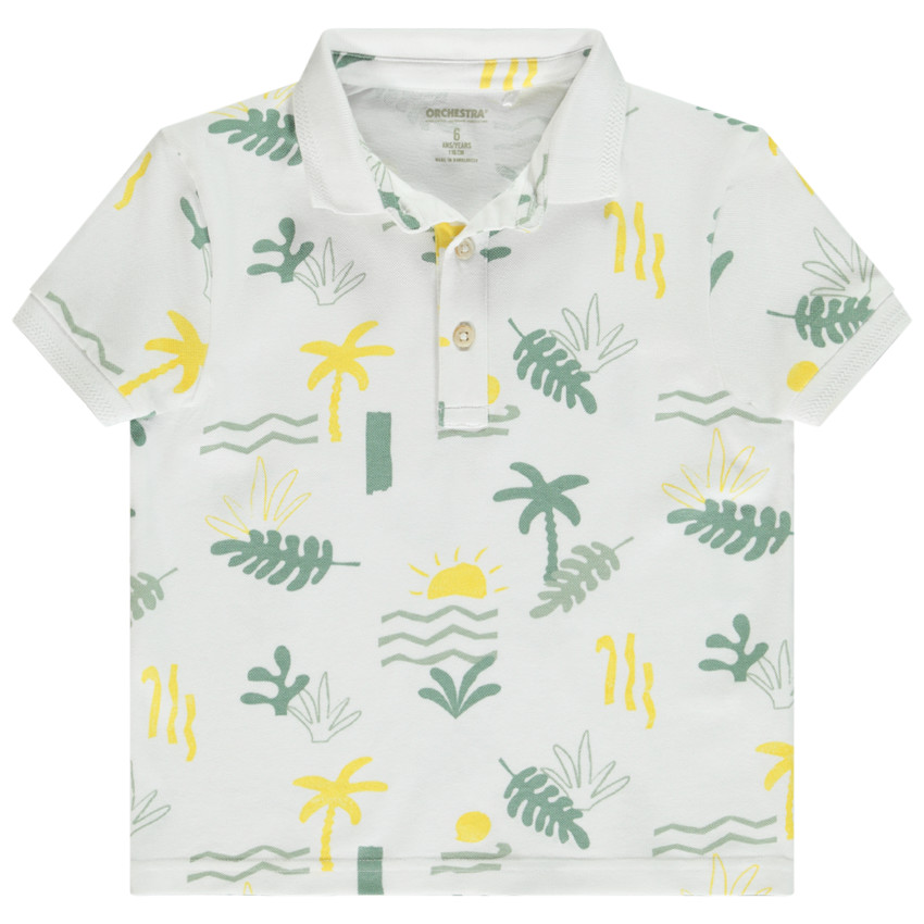 Poloshirt met korte mouwen en fantasieprint voor jongens 