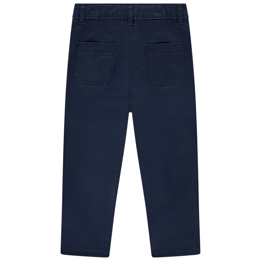 Pantalon uni en twill avec poches plaquées pour garçon 