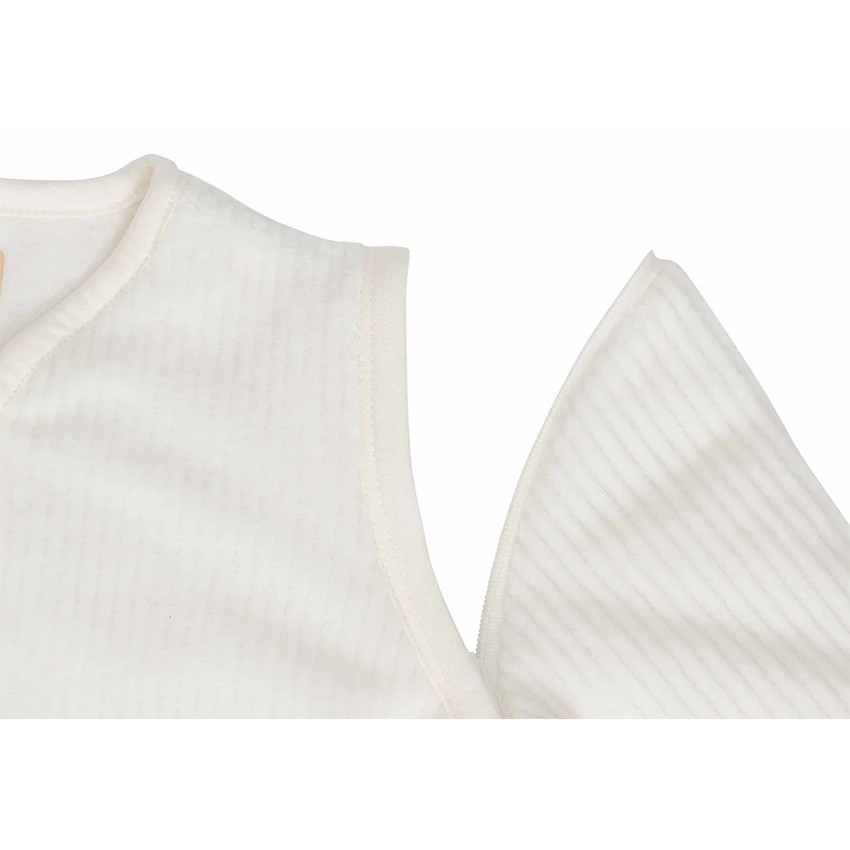 Slaapzak afritsbare mouwen 90cm 4 seizoenenRib Ivory 