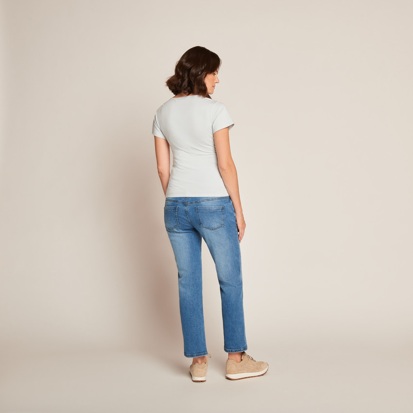 T-shirt met korte mouwen voor zwangerschap en borstvoeding, effen. 