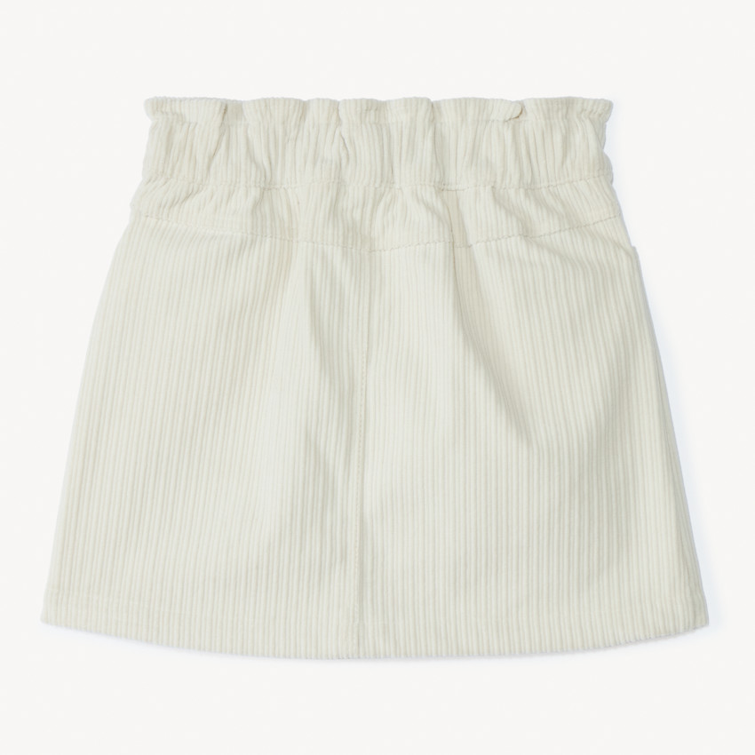 Jupe courte paperbag en velours et boutonnage pour fille  