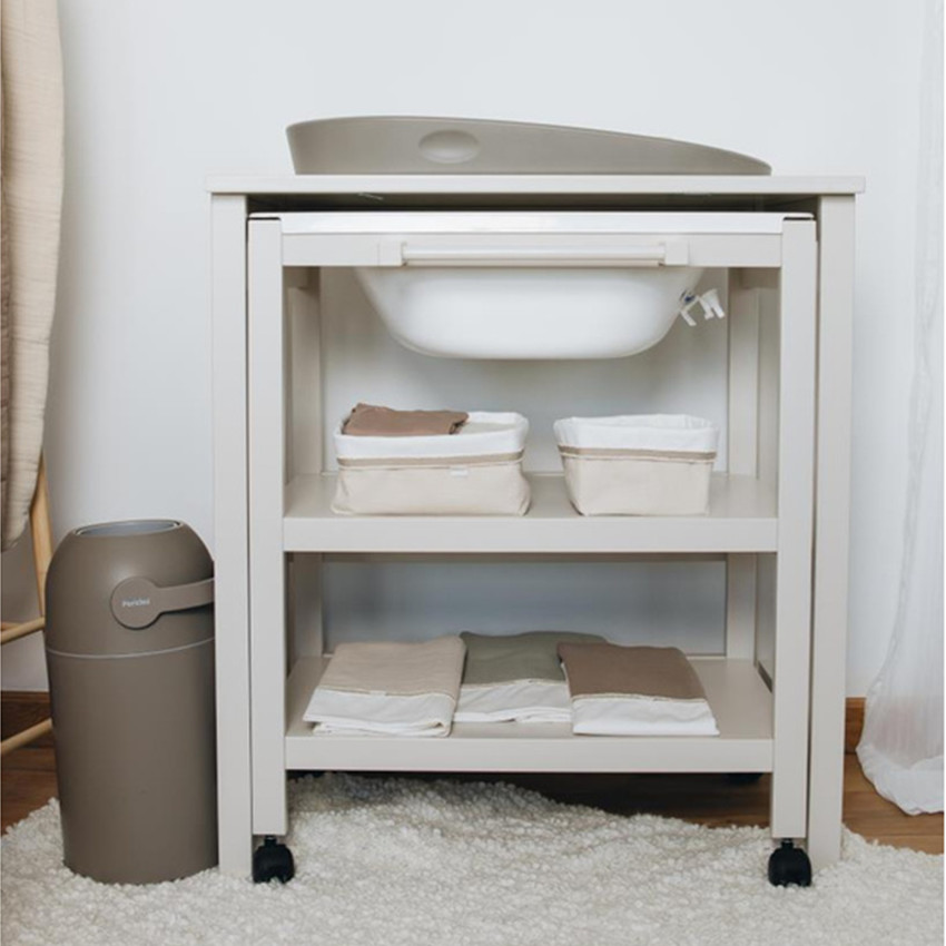 Table à langer + baignoire Lola Dune Beige 