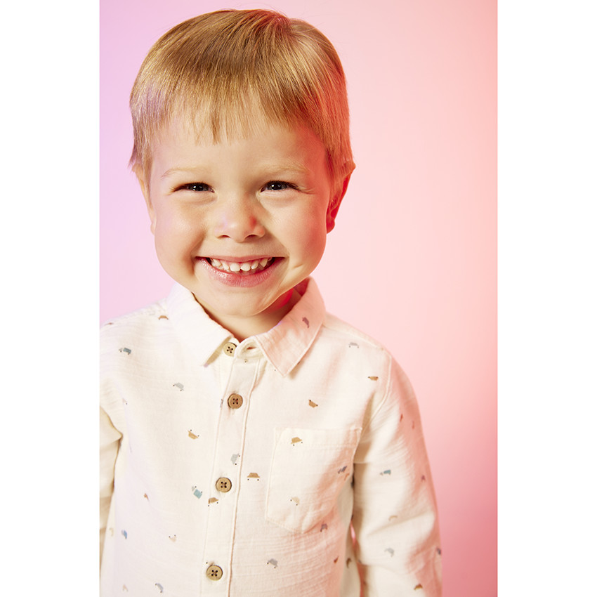 Hemd lange mouwen met voertuigenprint voor baby jongen 