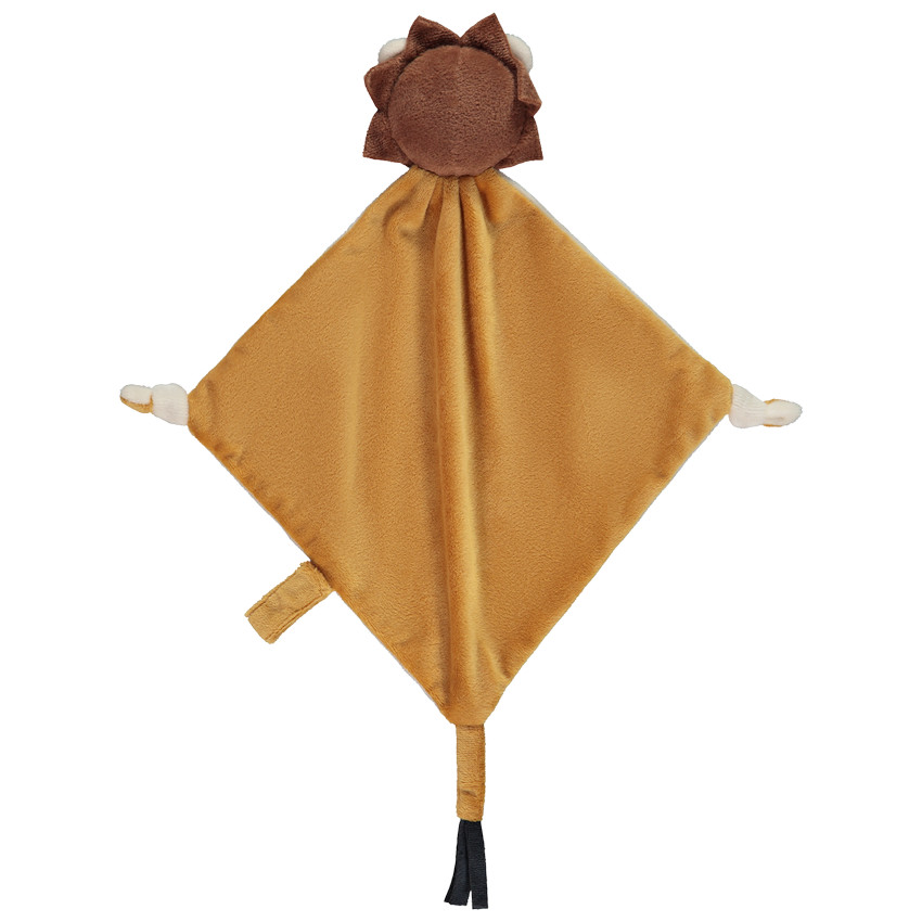 Doudou plat lion en velours pour bébé 