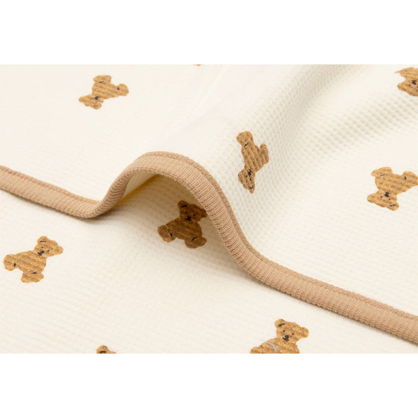 Deken wieg 75x100cm Waffle Mini Teddy Bear 