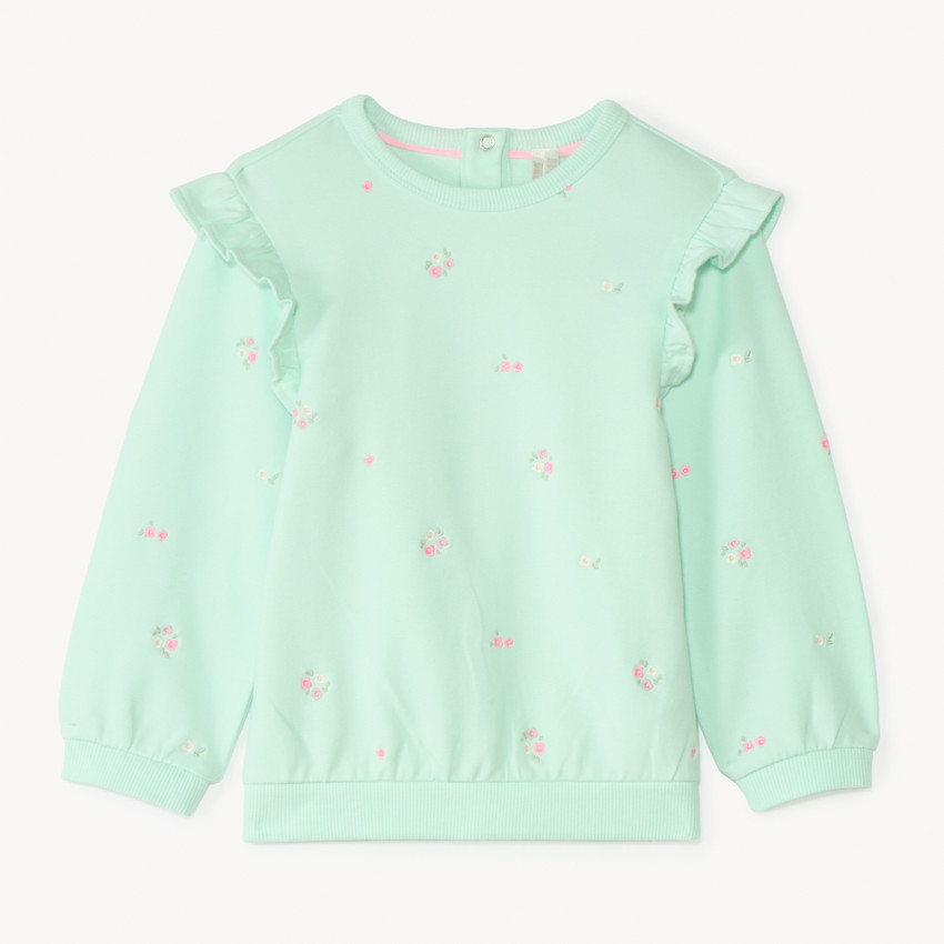 Oversized sweat met fantasie borduurwerk voor meisjesbaby's 