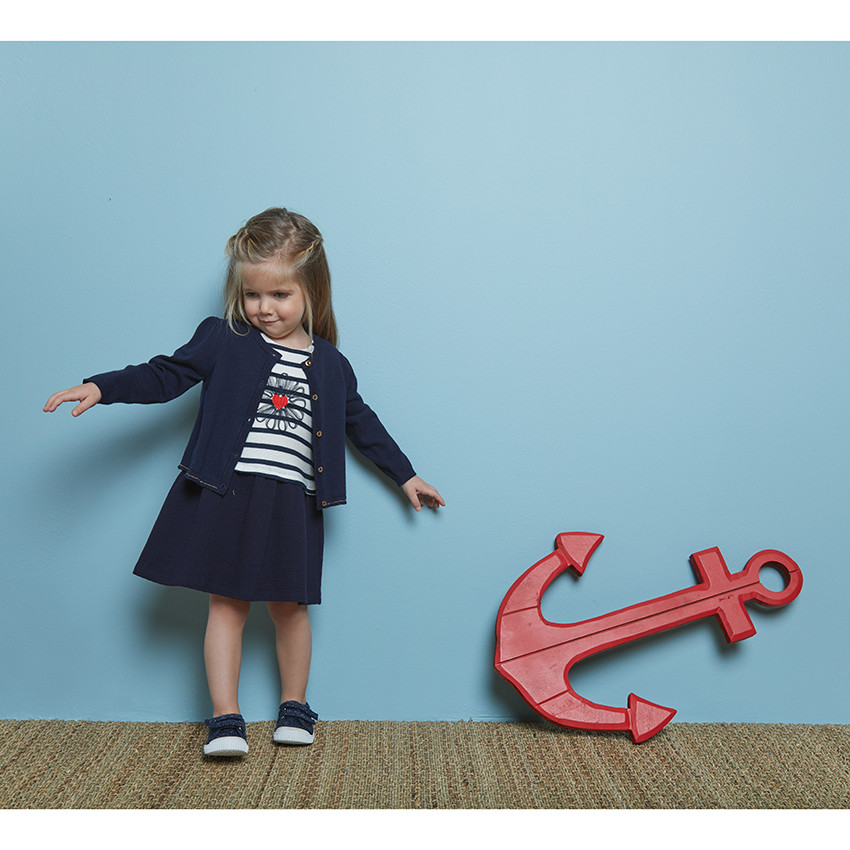 Jurk in gaas 2-in-1 effect korte mouwen voor baby meisjes 