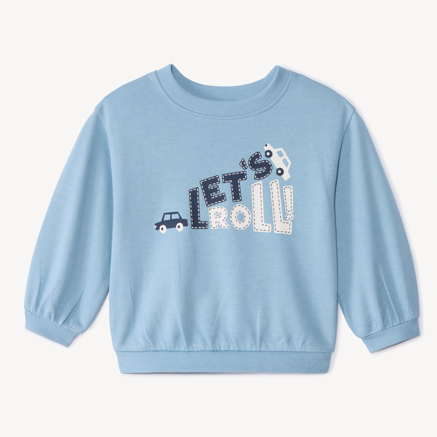 Oversized fleece sweatshirt voor babyjongens met print 