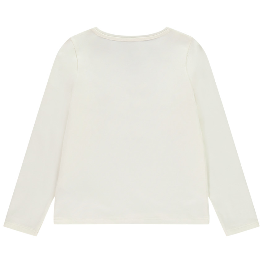 T-shirt manches longues print fleurs avec détails sequins pour fille 