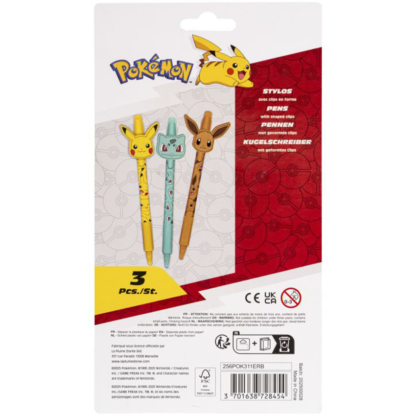 Set de 3 stylos bille Pokémon 