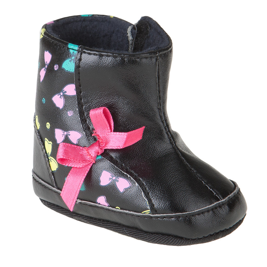 Bottines avec noeud satiné et imprimé noeuds 