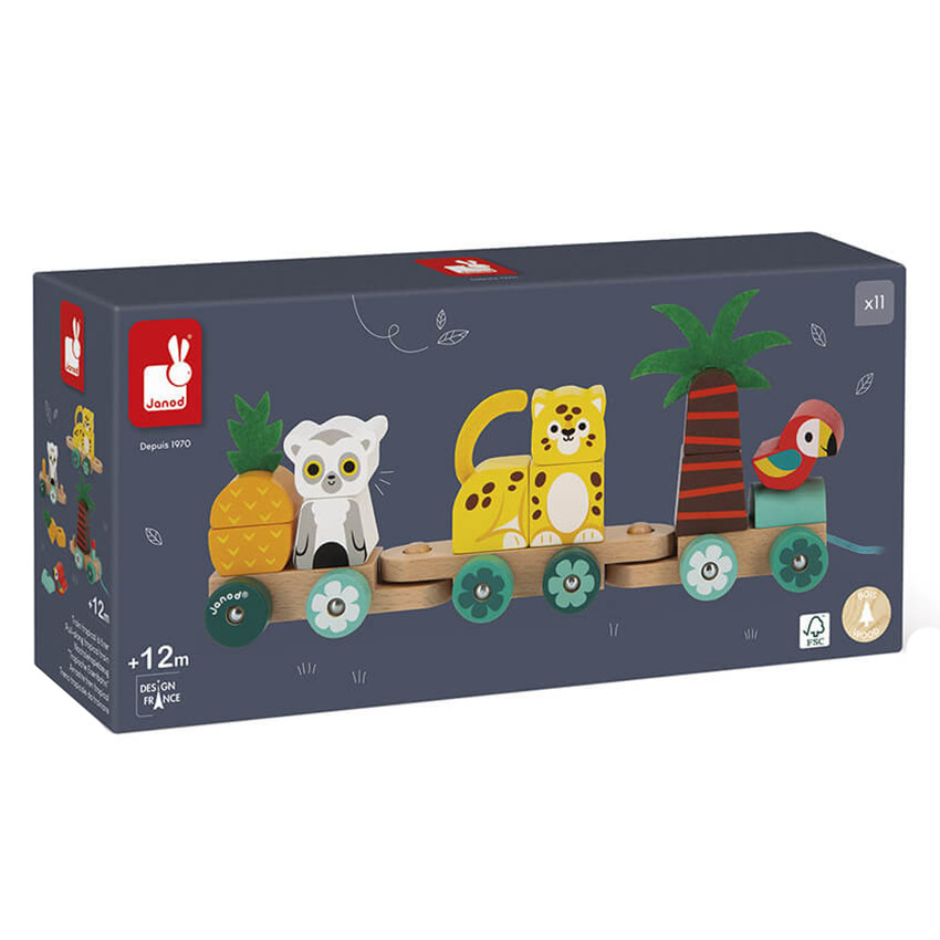Jouet train tropical à tirer 