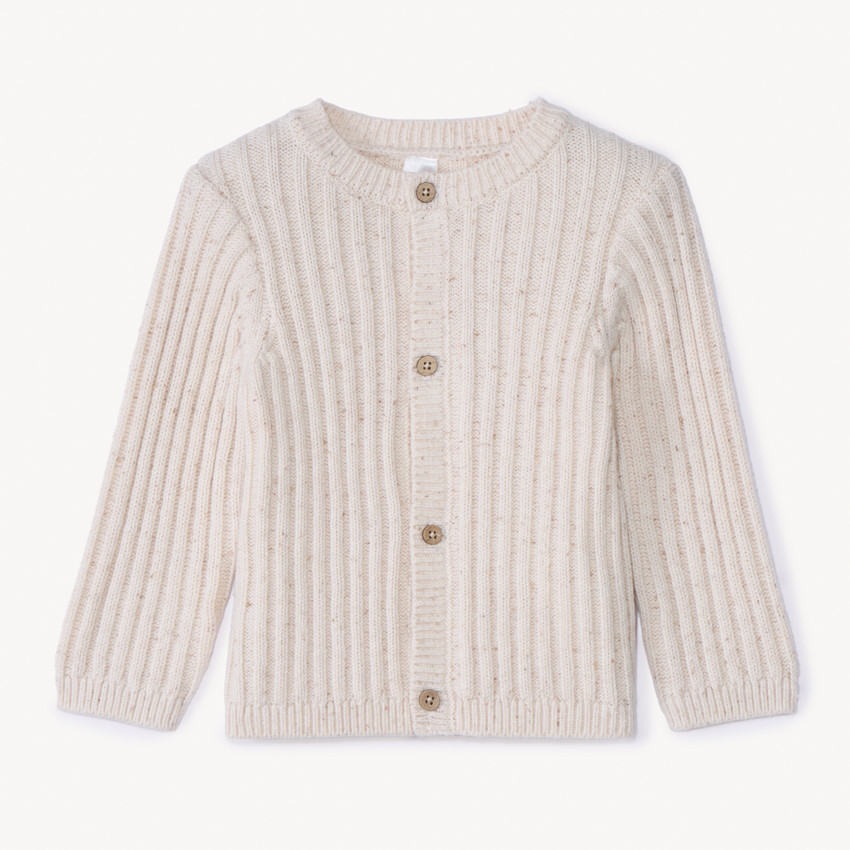 Geribbelde gebreide vest met neps voor baby's 