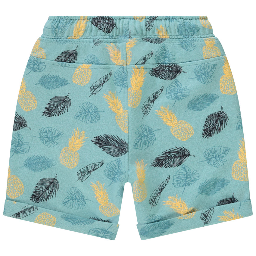 Bermuda in fleece met bladeren/ananas print voor baby jongen 