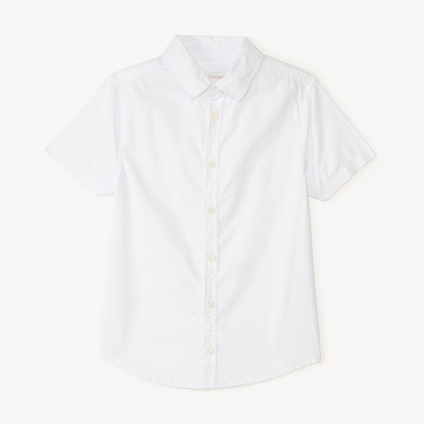 Chemise manches courtes blanche en coton 