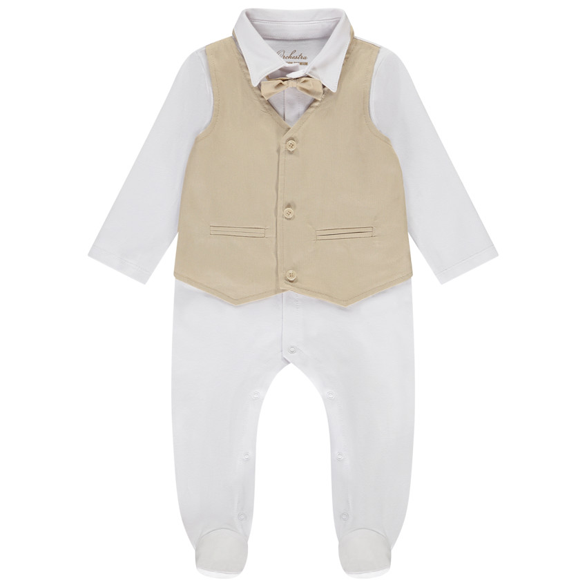 Dors-bien effet 2 en 1 gilet + nœud papillon pour bébé garçon 