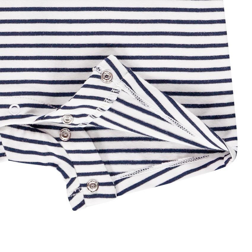 Combinaison courte à rayures pour bébé fille 