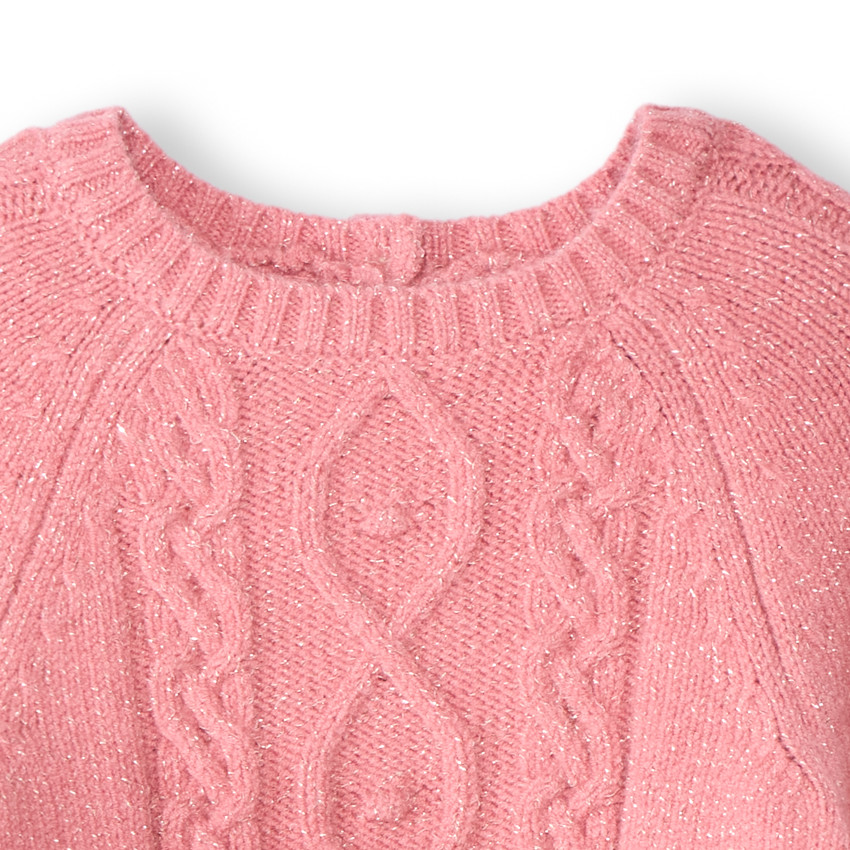 Pull poncho en tricot uni pour bébé fille 