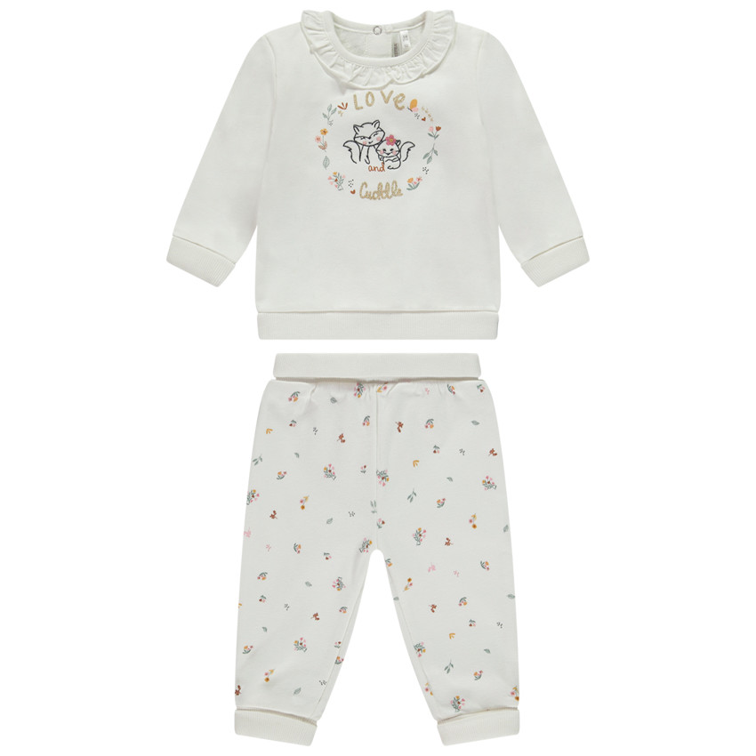 Ensemble long t-shirt fantaisie + pantalon pour bébé fille 