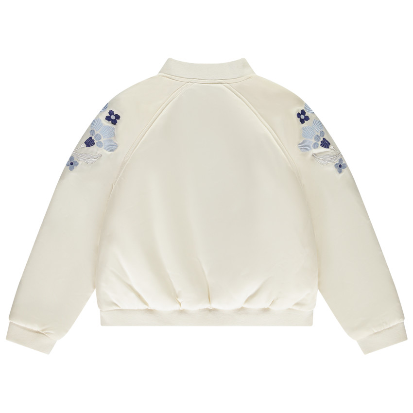 Bomber en toile satinée avec détails brodés pour fille  