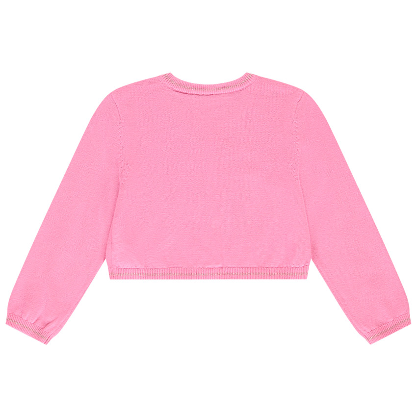 Gilet manches longues en tricot et pointelle pour bébé fille  