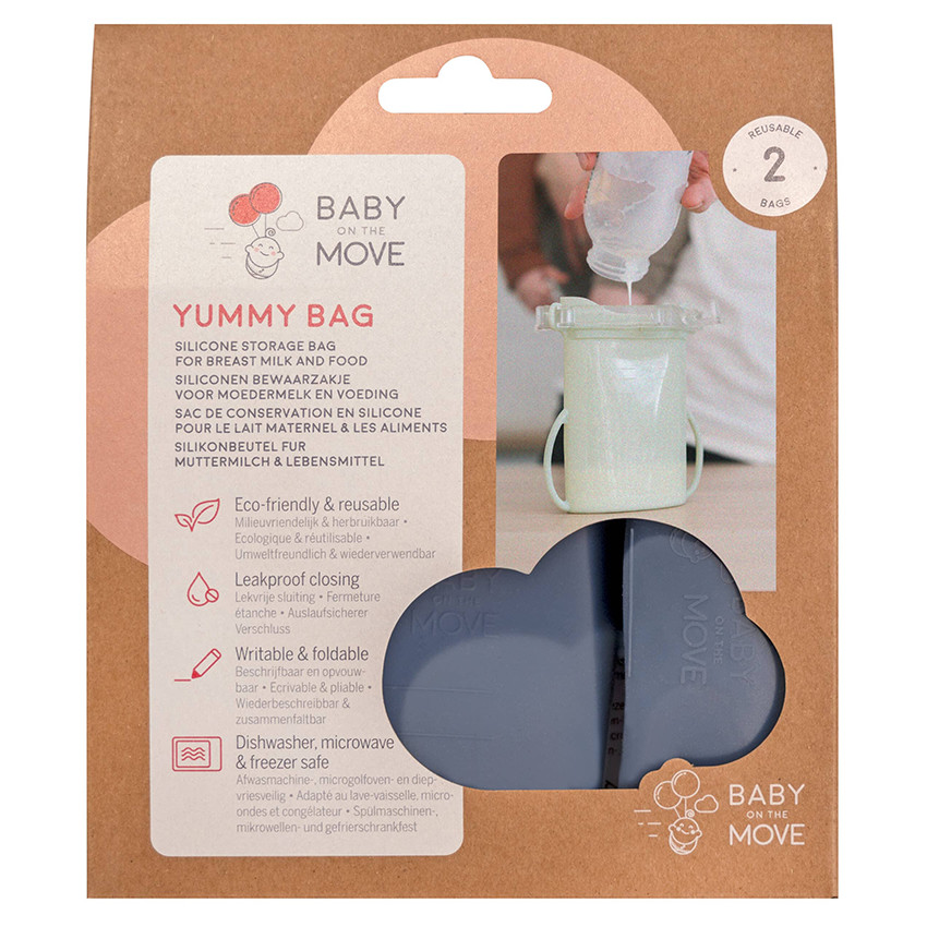 Set van 2 Herbruikbaar Bewaarzakken Yummy Bag 230ML Denim 