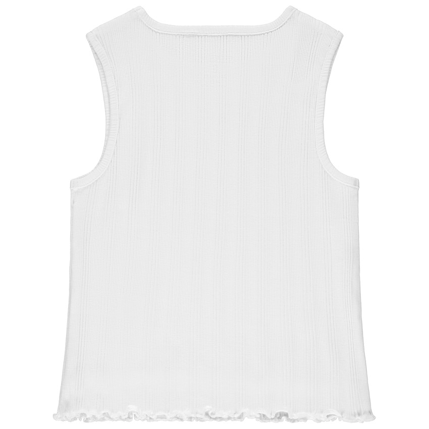 Effen ribbel tanktop met speelse druppelopening voor meisjes 